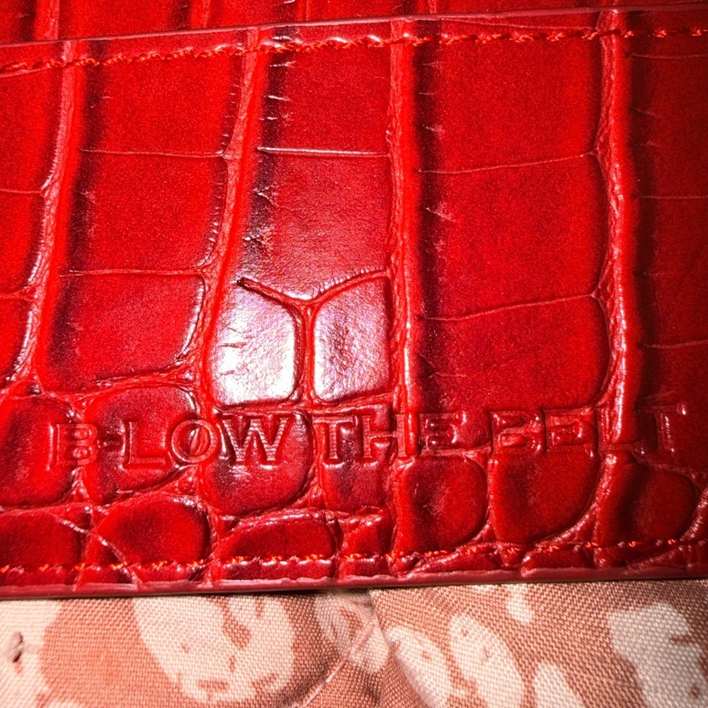 B-Low the Belt Red Croc-Embossed Card Holder - Picture 2 of 3